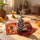 Hanuman Chalisa Card & Meditating Hanuman Ji Pendant Set