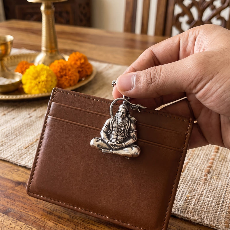 Hanuman Chalisa Card and Meditating Hanuman Pendant Combo Set