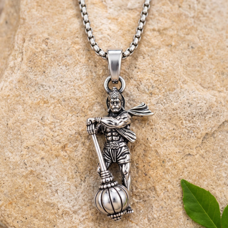 Hanuman Chalisa Card and Gada Pendant Set