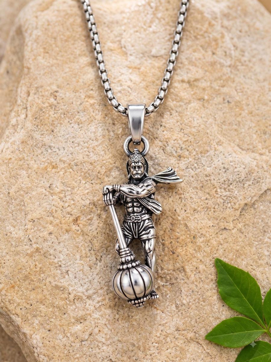 Hanuman Chalisa Card and Gada Pendant Set